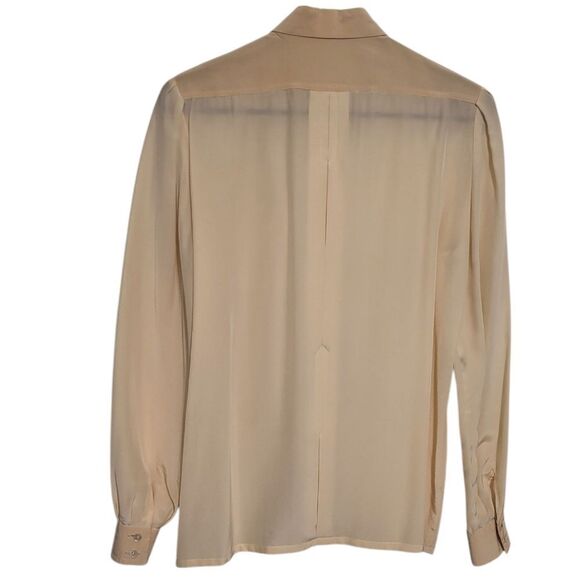 #71 Louis Feraud Creed's Toronto 100% Silk Ladies Cream Blouse, EU 38 US 6/8 - Picture 2 of 6